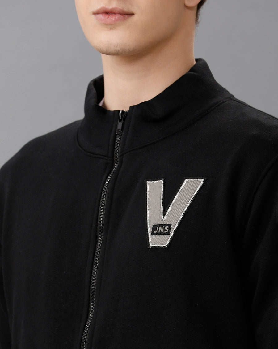 Deep Black Regular Fit Sweat Shirt