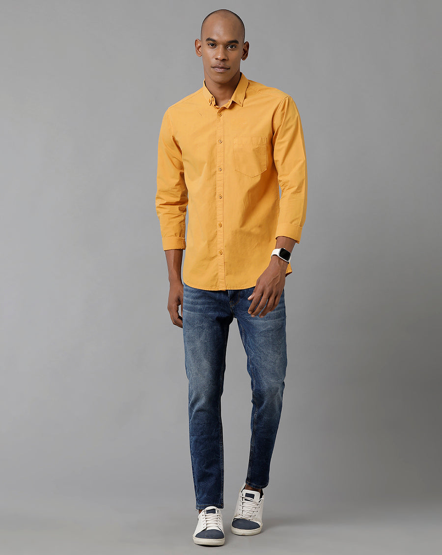 Voi Jeans Mens Yellow Slim Fit shirt