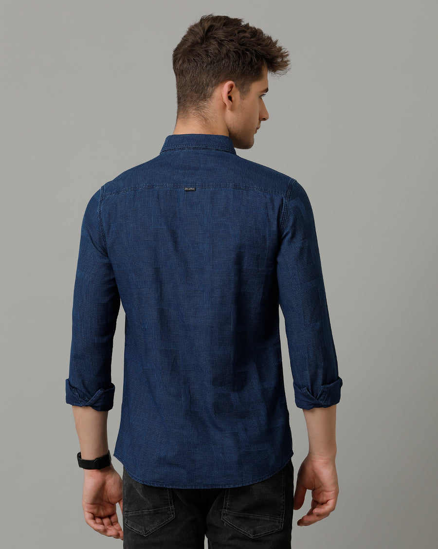 Voi Jeans Mens Indigo Slim Fit Shirt