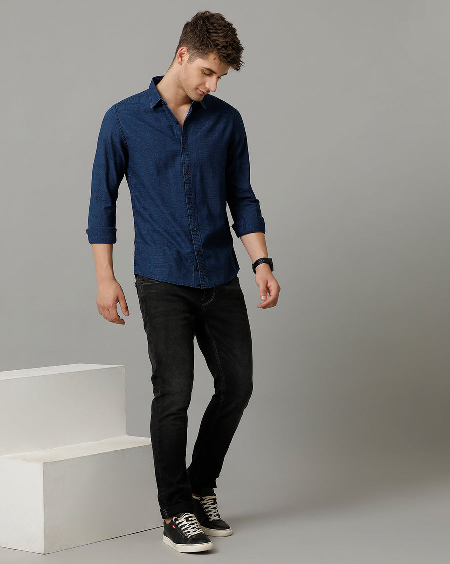 Voi Jeans Mens Indigo Slim Fit Shirt