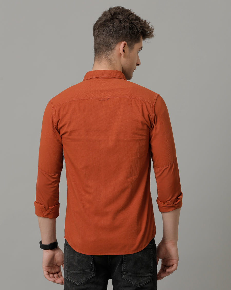 Voi Jeans Mens Rust Slim Fit Shirt