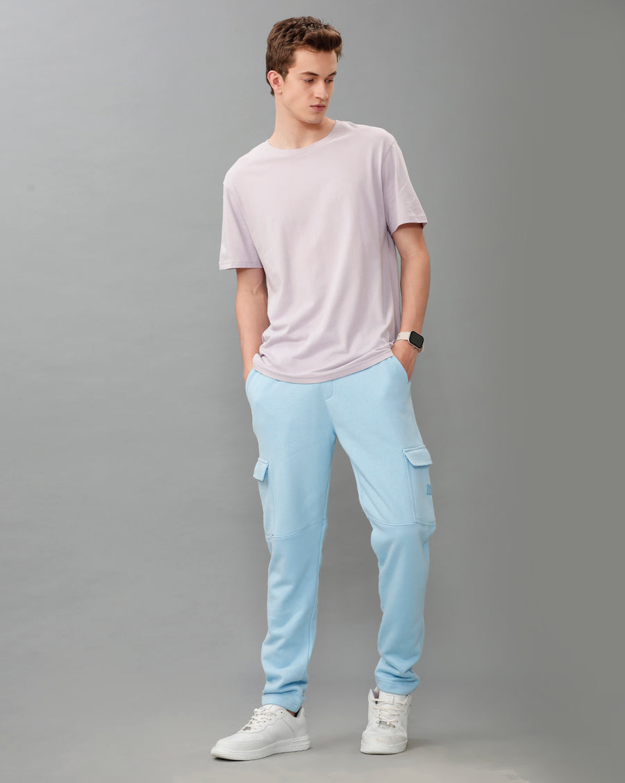 Wild Flower Blue Regular Fit Track Pant