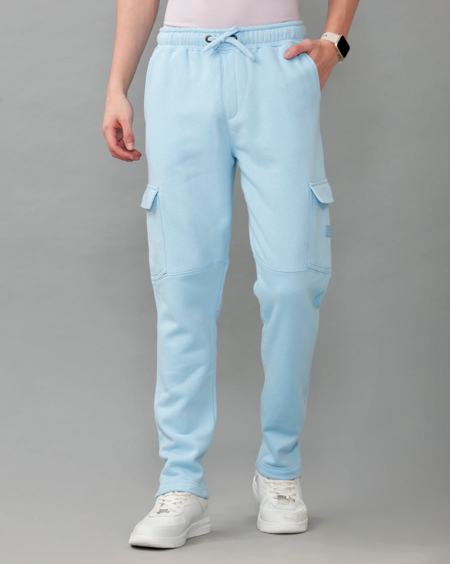 Wild Flower Blue Regular Fit Track Pant