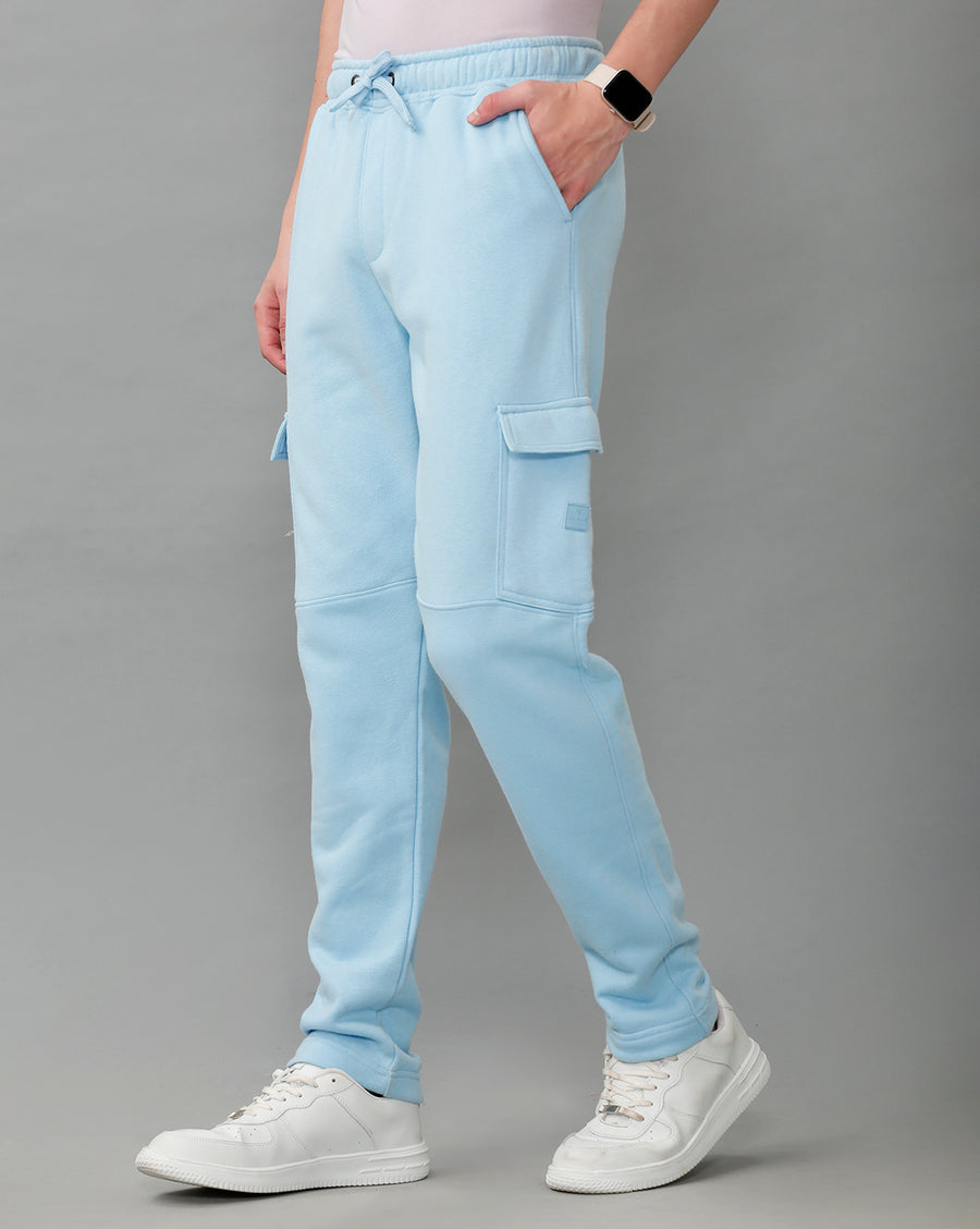 Wild Flower Blue Regular Fit Track Pant