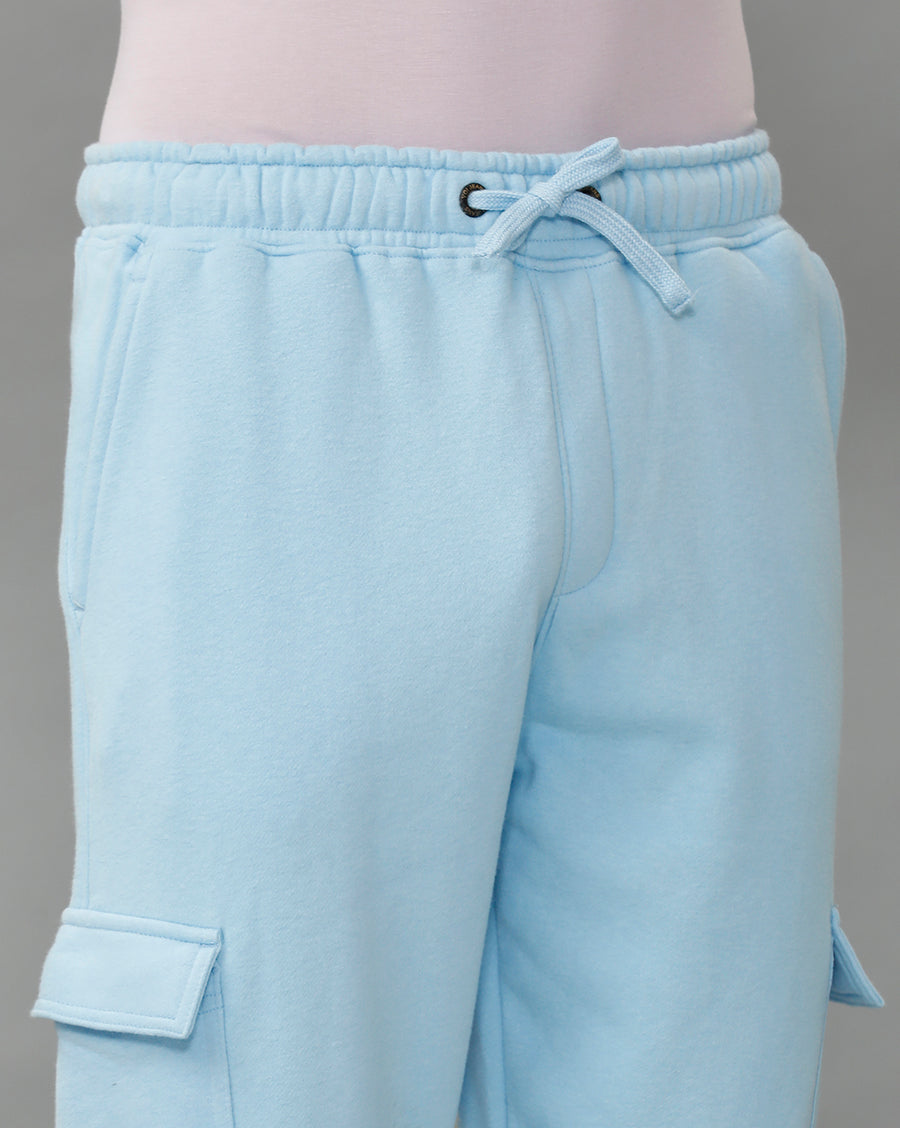 Wild Flower Blue Regular Fit Track Pant