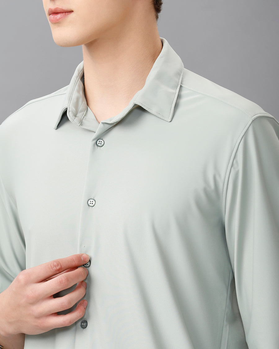 MINT GREEN SLIM FIT KNIT SHIRT