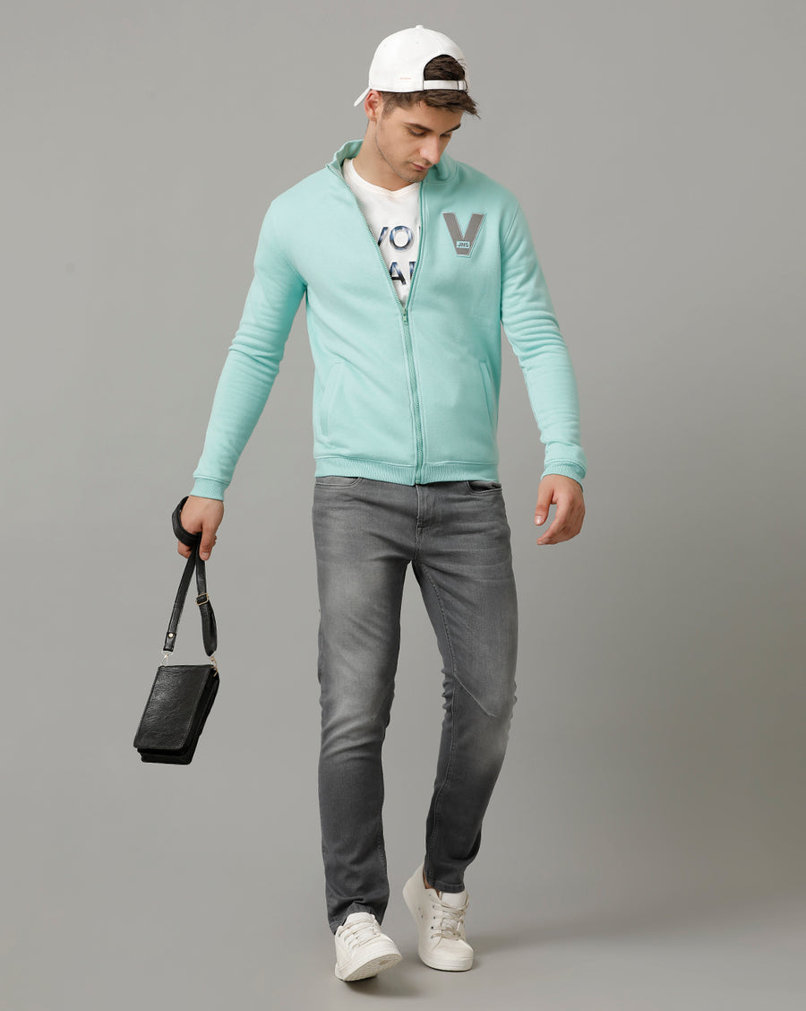 Shy Green Regular Fit Sweat Shirt