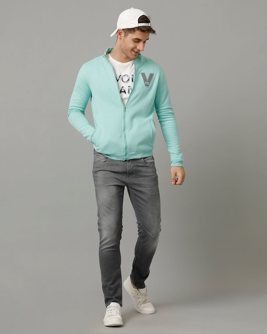 Shy Green Regular Fit Sweat Shirt