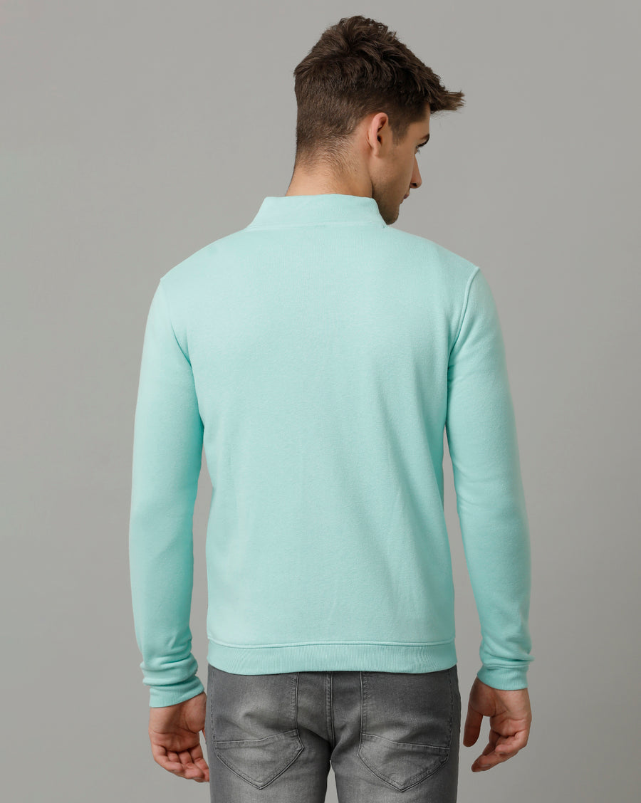 Shy Green Regular Fit Sweat Shirt
