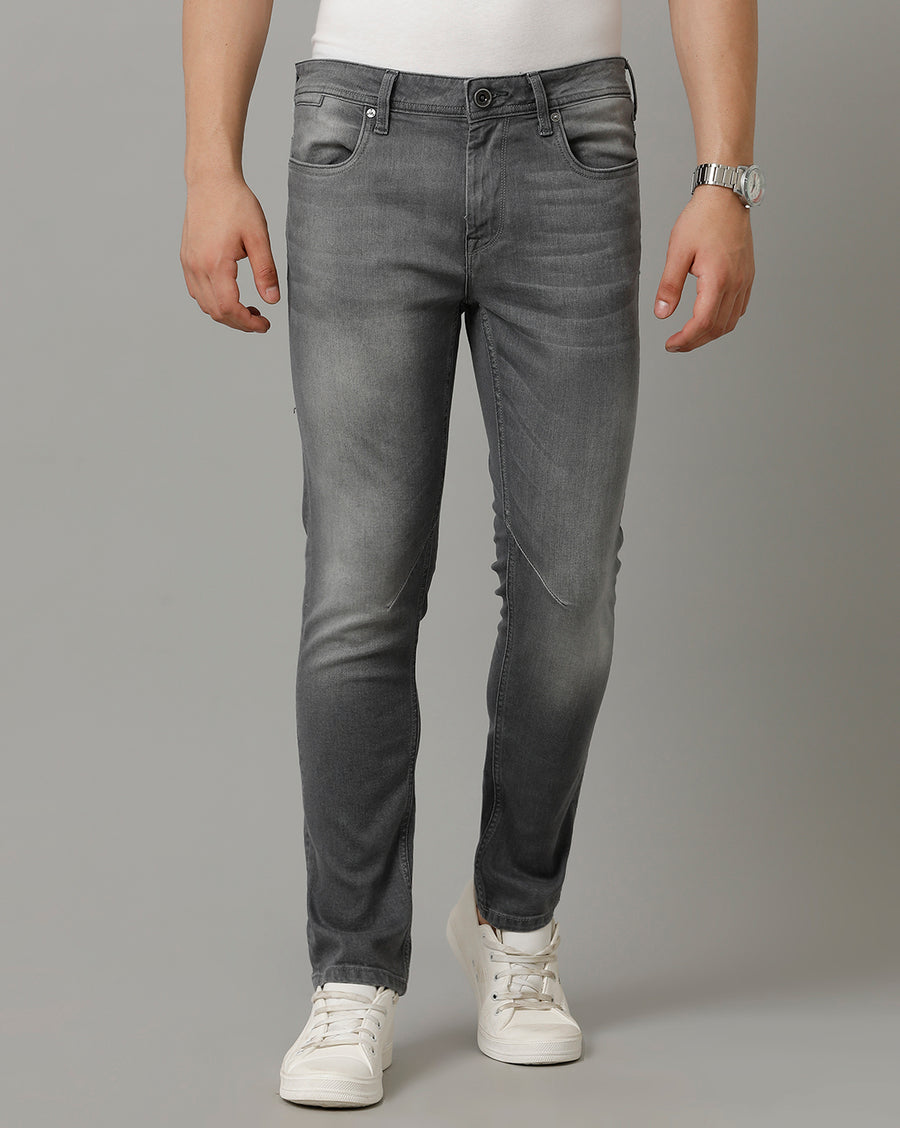 Voi Mens Grey Arturo Cotton Poly Jeans