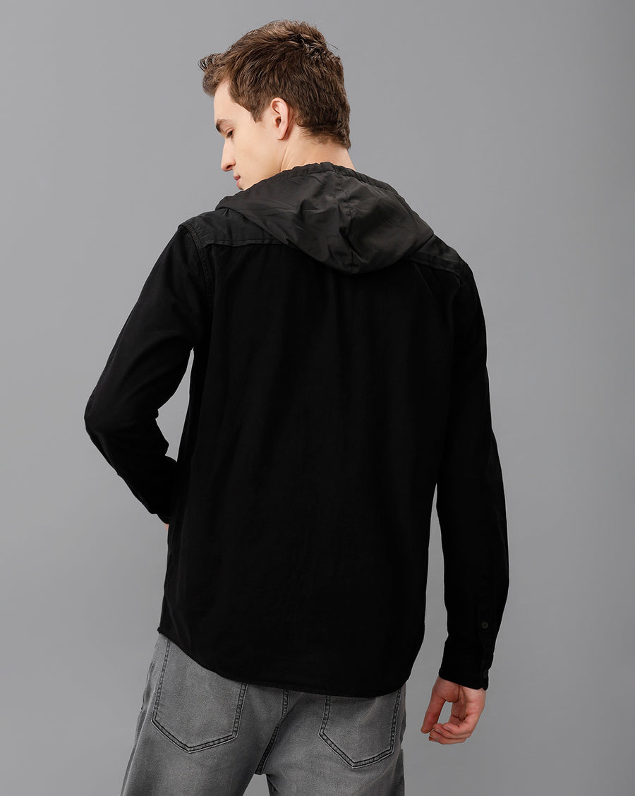 BLACK REGULAR FIT SHACKET