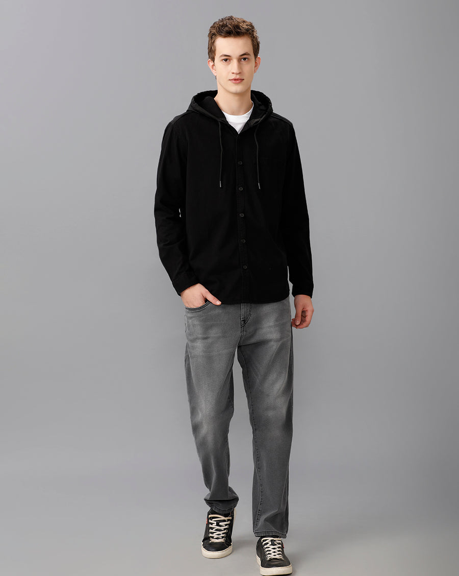 BLACK REGULAR FIT SHACKET
