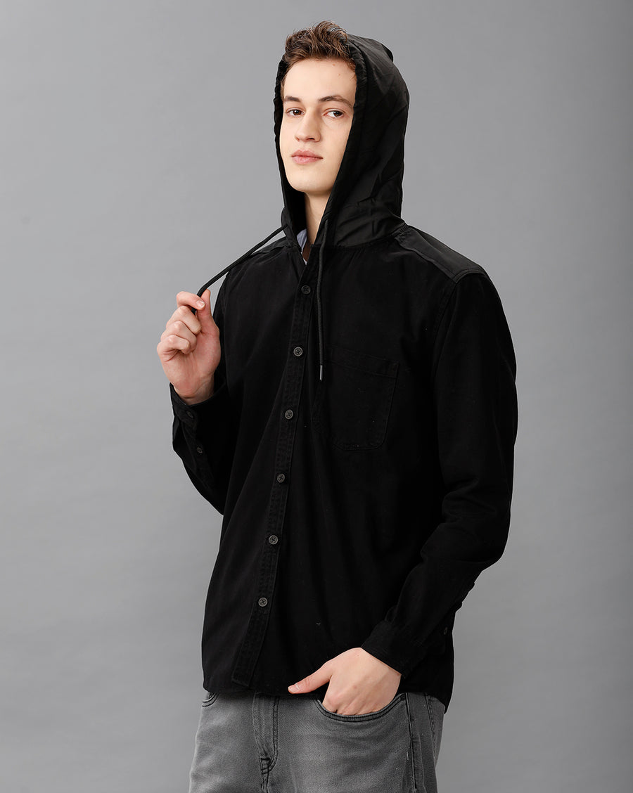 BLACK REGULAR FIT SHACKET