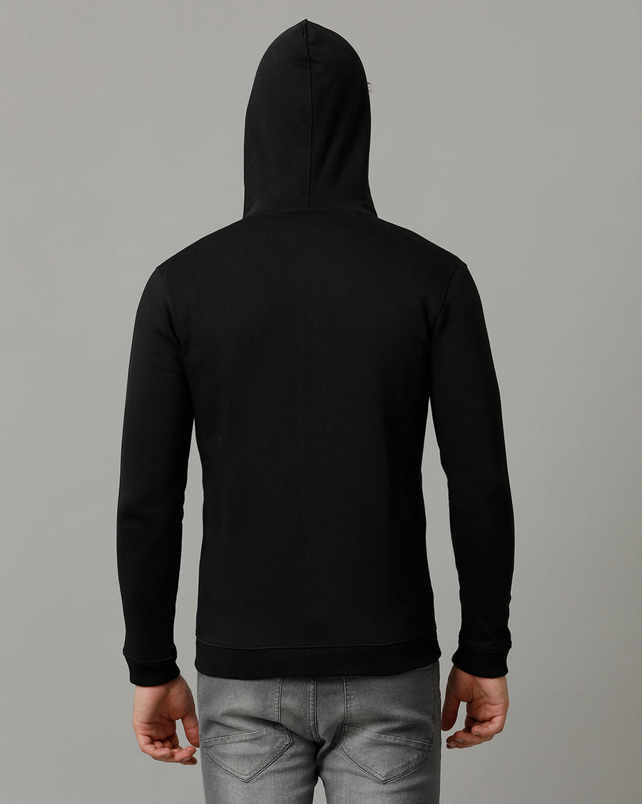 Deep Black Regular Fit Sweat Shirt