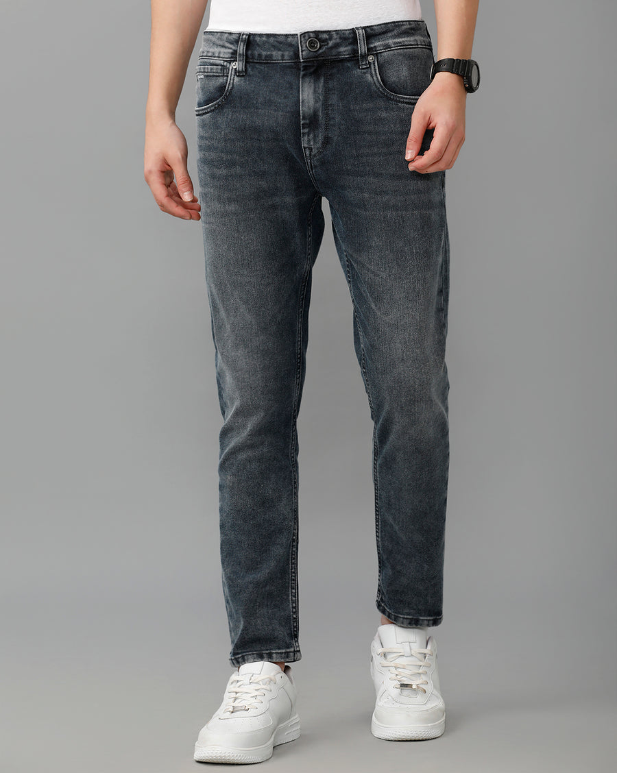 INDIGO TRACK CROPPED SKINNY FIT JEANS