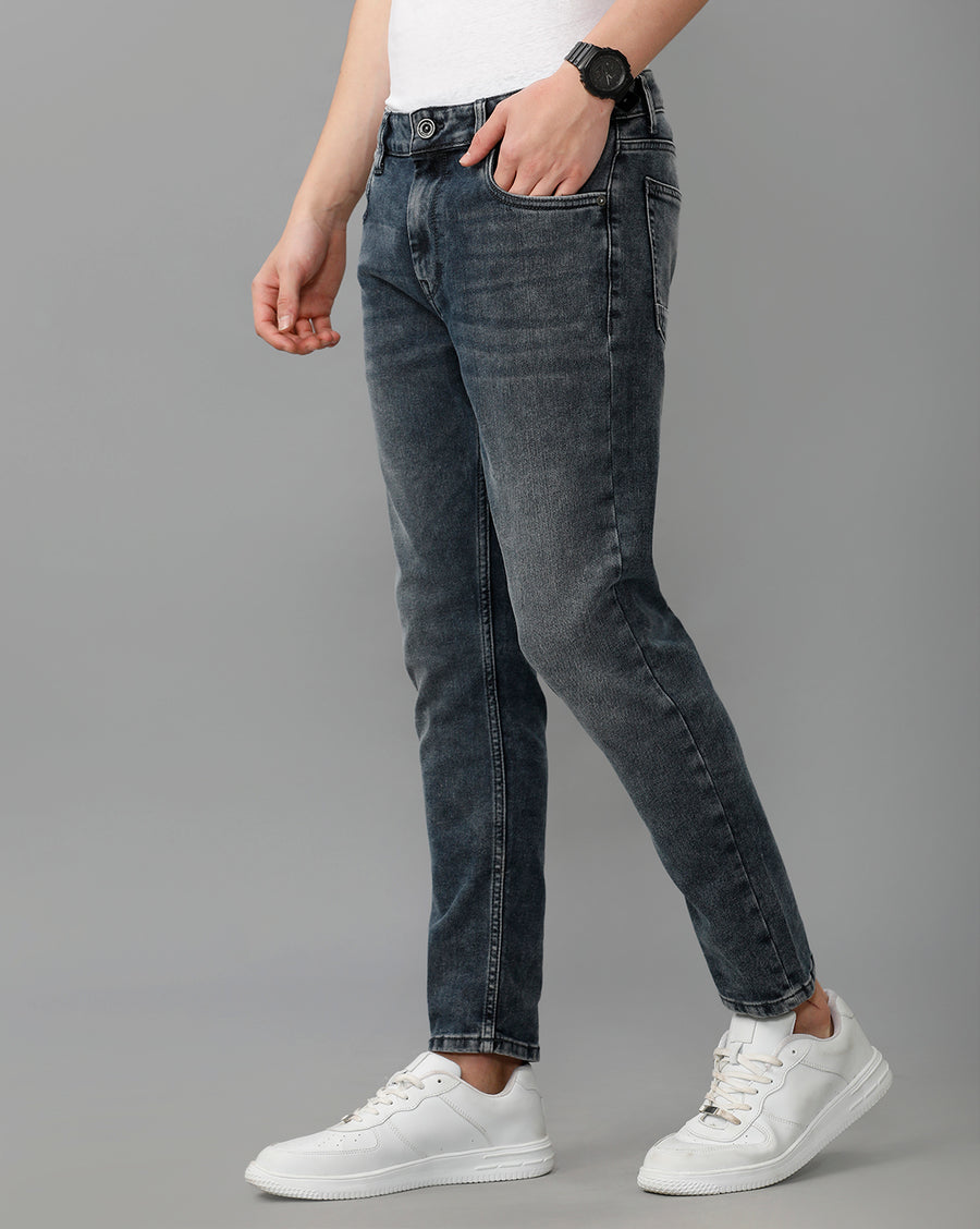 INDIGO TRACK CROPPED SKINNY FIT JEANS