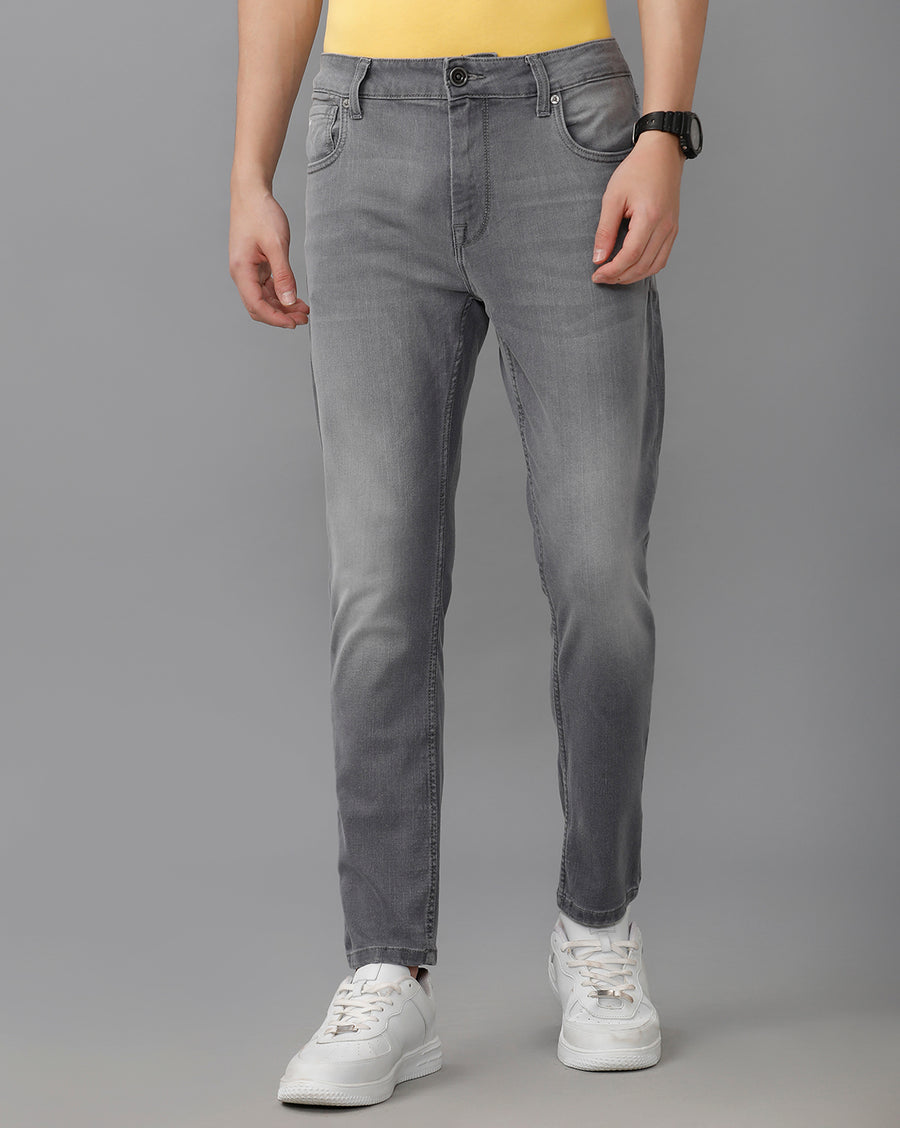 GREY TRACK CROPPED SKINNY FIT JEANS
