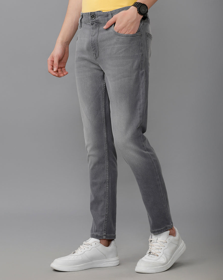 GREY TRACK CROPPED SKINNY FIT JEANS