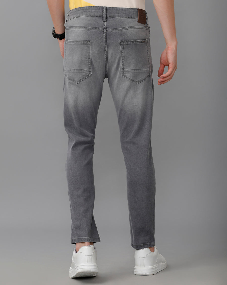 GREY TRACK CROPPED SKINNY FIT JEANS
