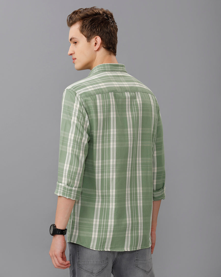 Green Checks Slim Fit Shirt