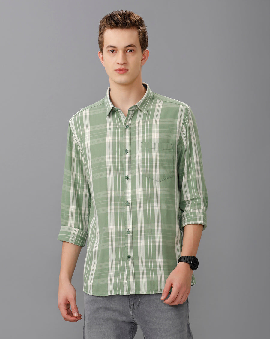 Green Checks Slim Fit Shirt