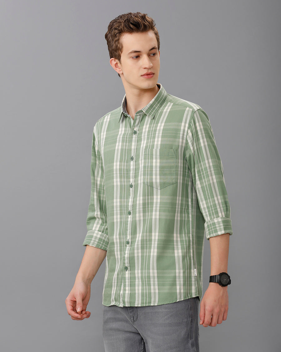 Green Checks Slim Fit Shirt