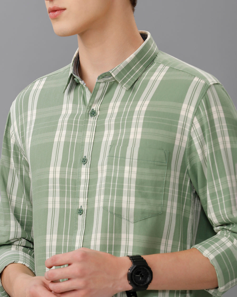 Green Checks Slim Fit Shirt