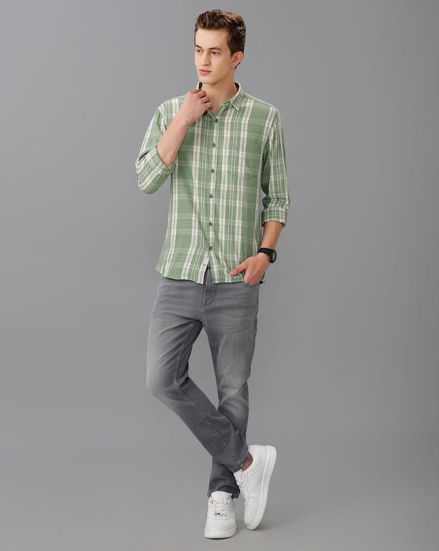 Green Checks Slim Fit Shirt