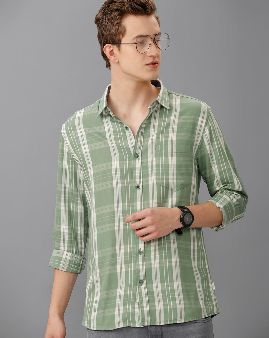 Green Checks Slim Fit Shirt