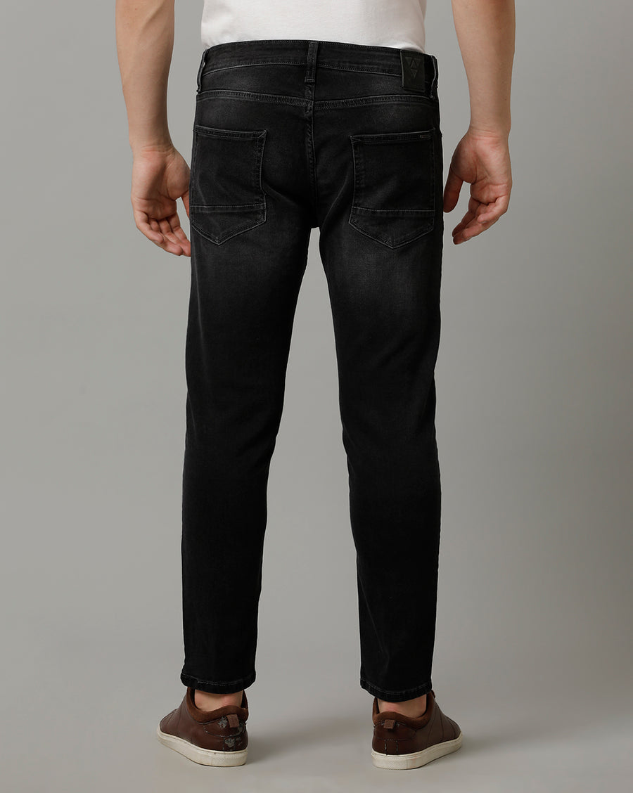 Voi Jeans Mens Black Track Cropped Skinny Jeans