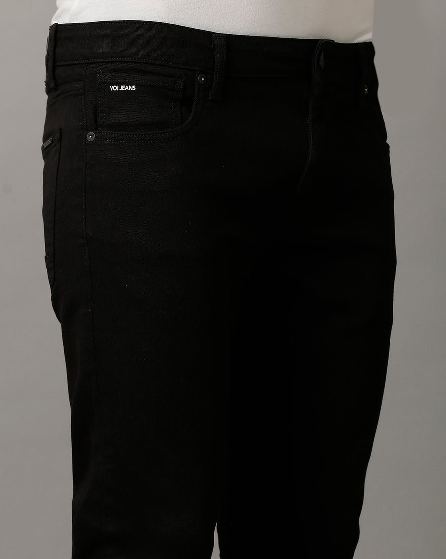 Black Track Skinny Cropped Jeans