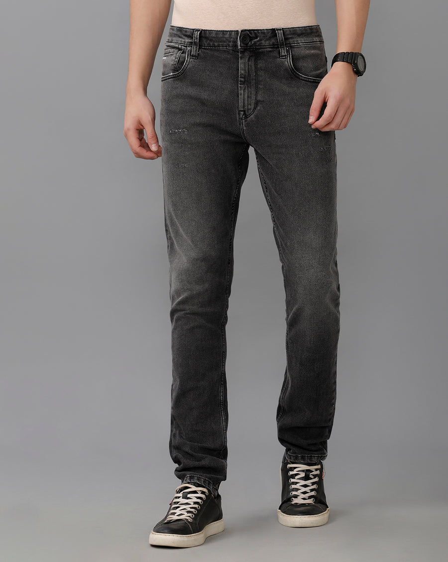 GREY TRACK CROPPED SKINNY FIT JEANS