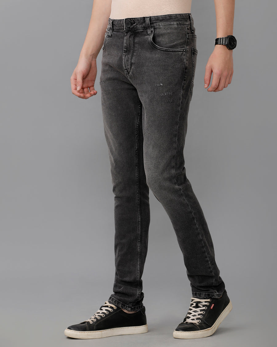GREY TRACK CROPPED SKINNY FIT JEANS