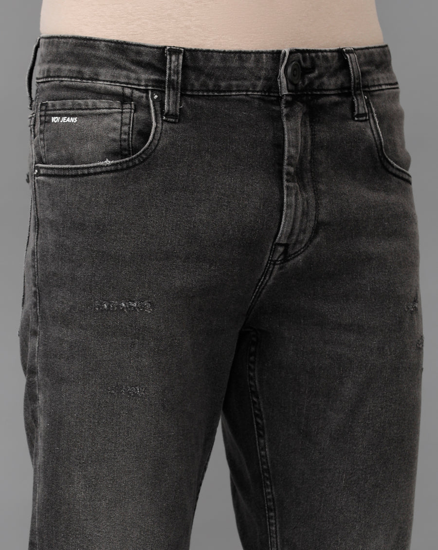 GREY TRACK CROPPED SKINNY FIT JEANS