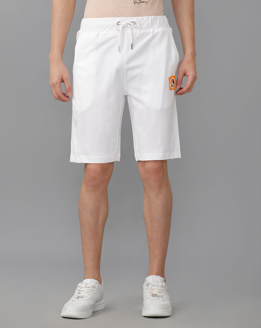 WHITE REGULAR FIT SHORT