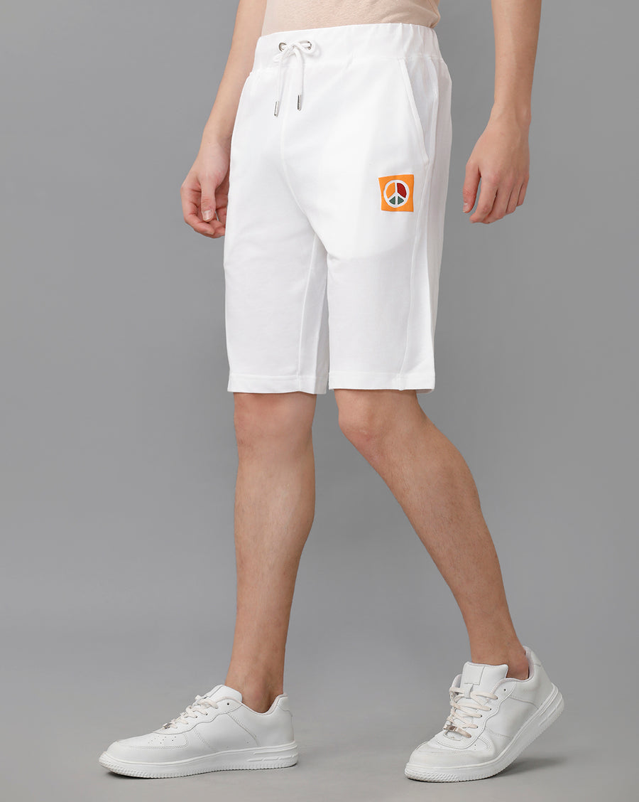 WHITE REGULAR FIT SHORT