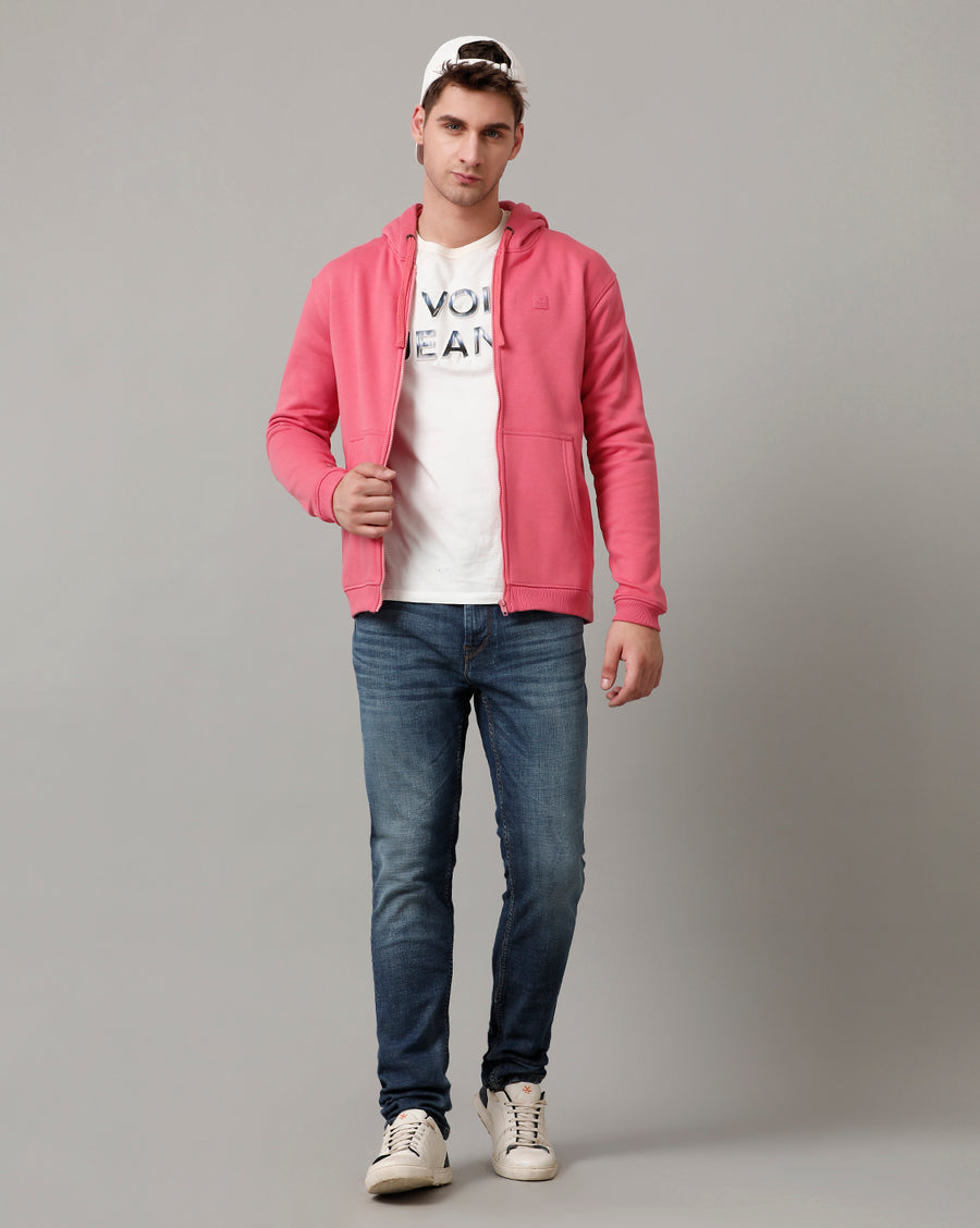 Voi Jeans Mens Dark Pink Regular Fit Sweat Shirt