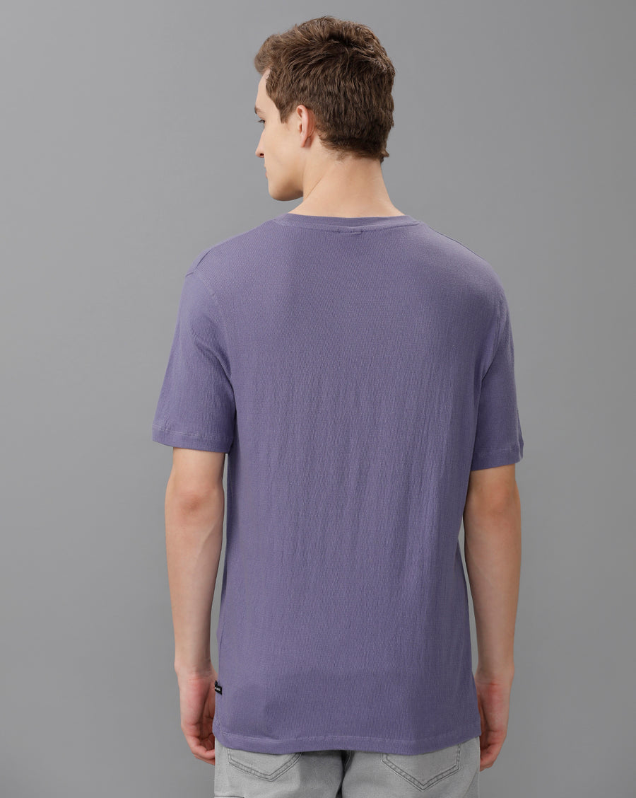 PURPLE REGULAR FIT COTTON T-SHIRT