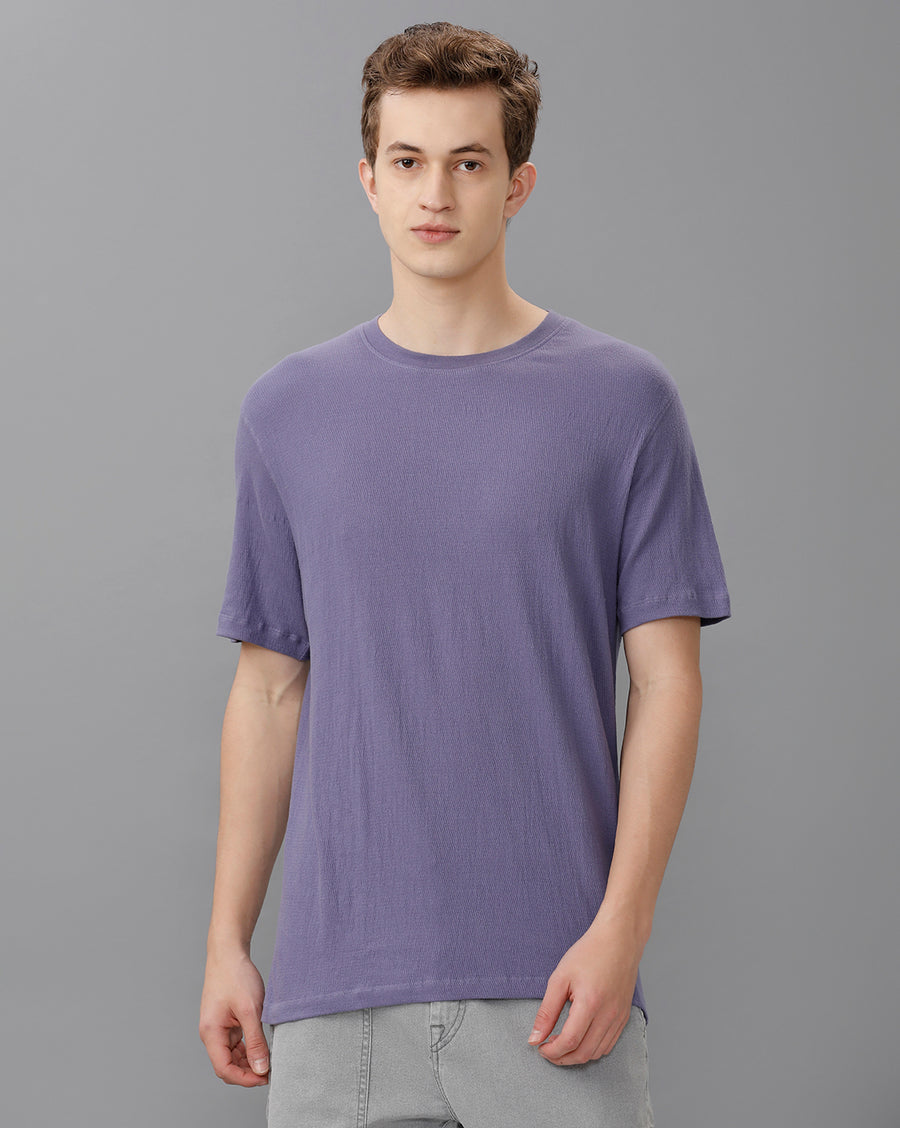 PURPLE REGULAR FIT COTTON T-SHIRT