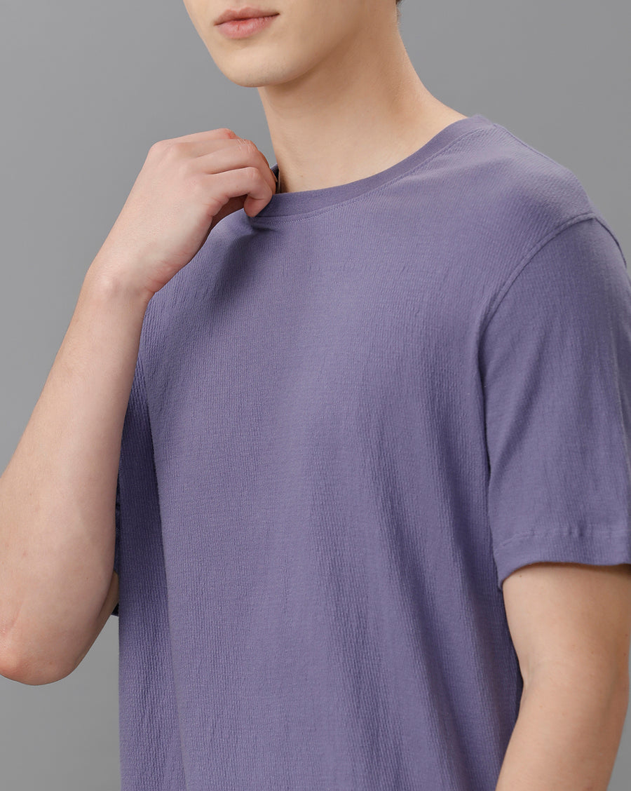 PURPLE REGULAR FIT COTTON T-SHIRT