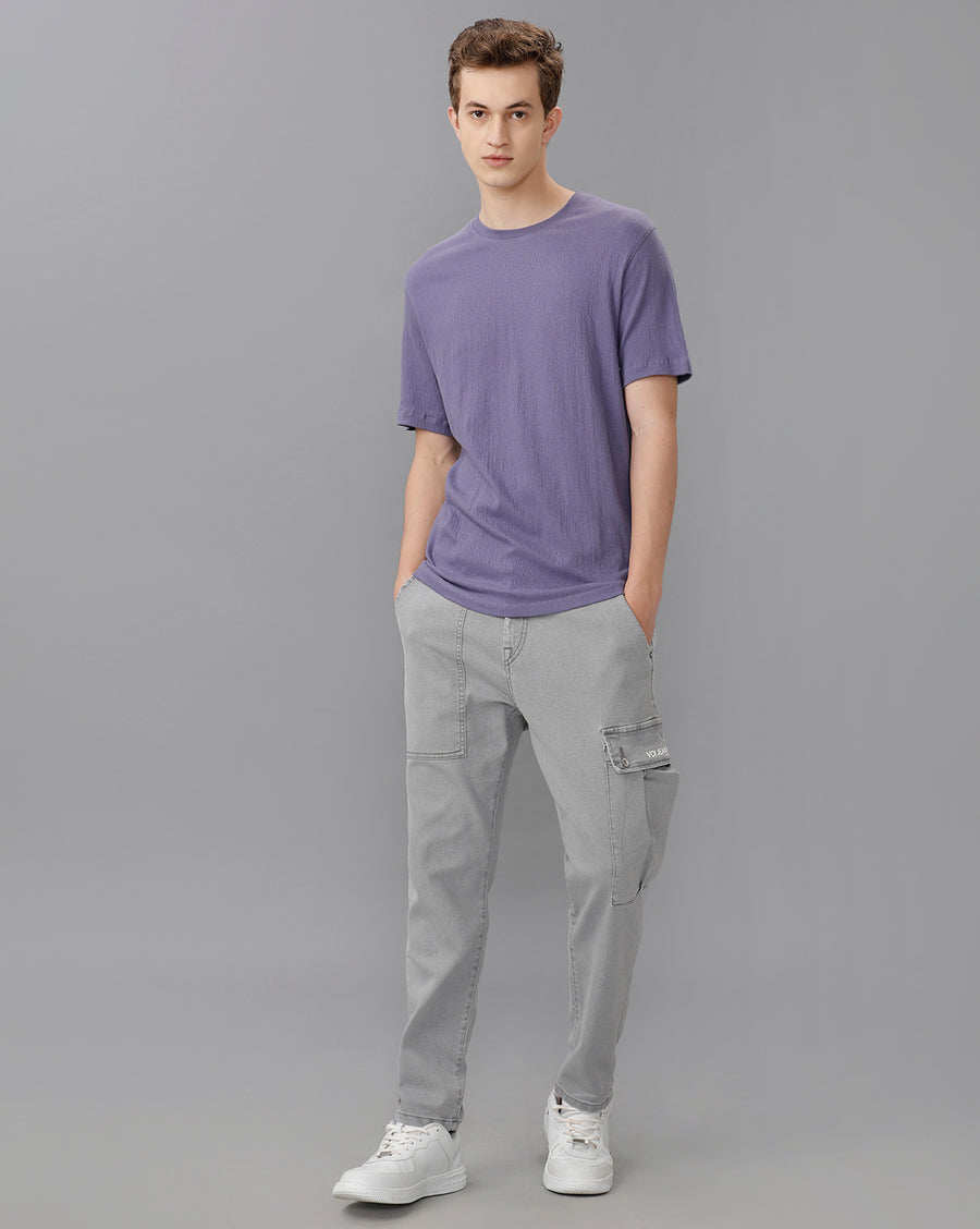 PURPLE REGULAR FIT COTTON T-SHIRT