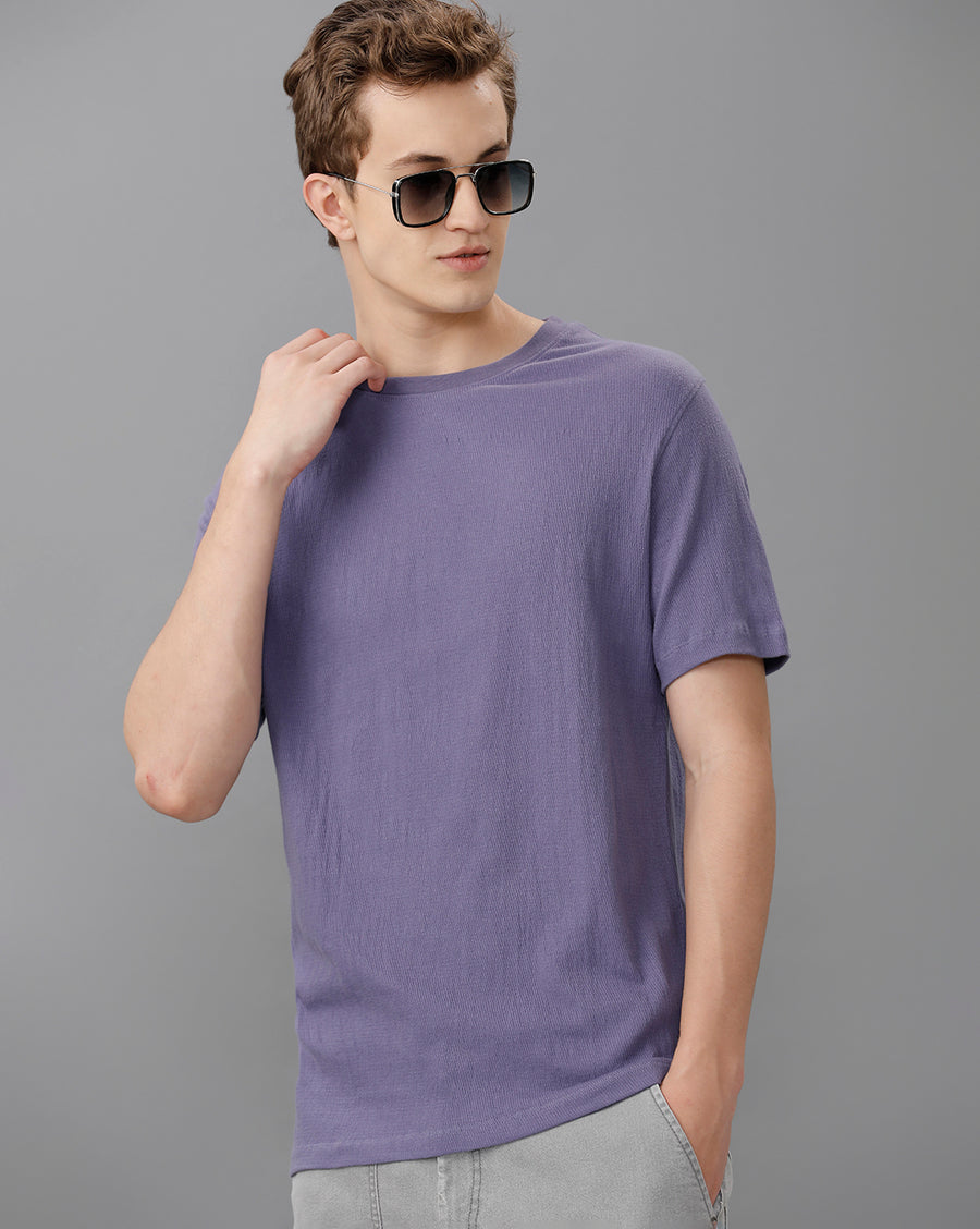 PURPLE REGULAR FIT COTTON T-SHIRT