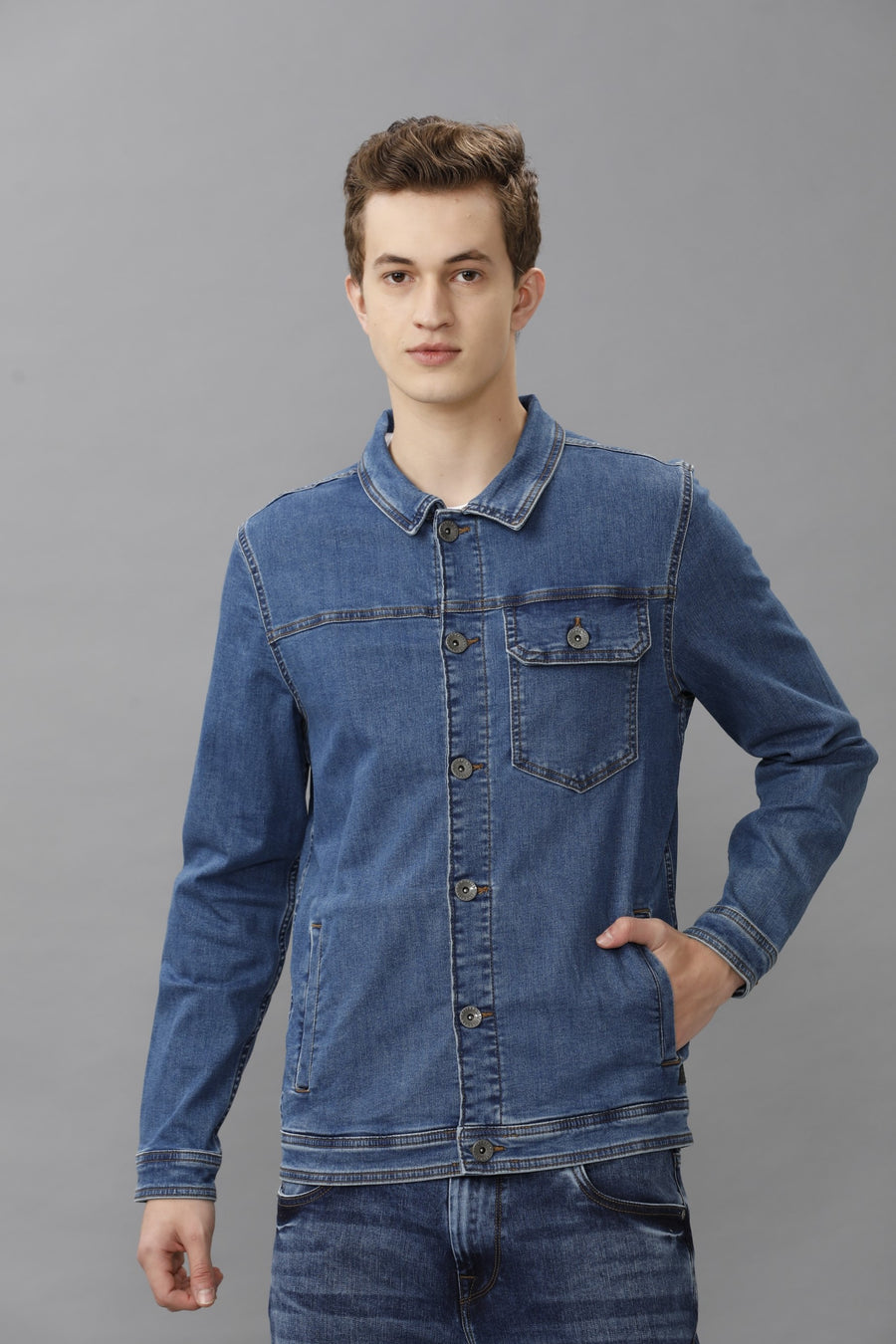 INDIGO REGULAR FIT DENIM JACKET
