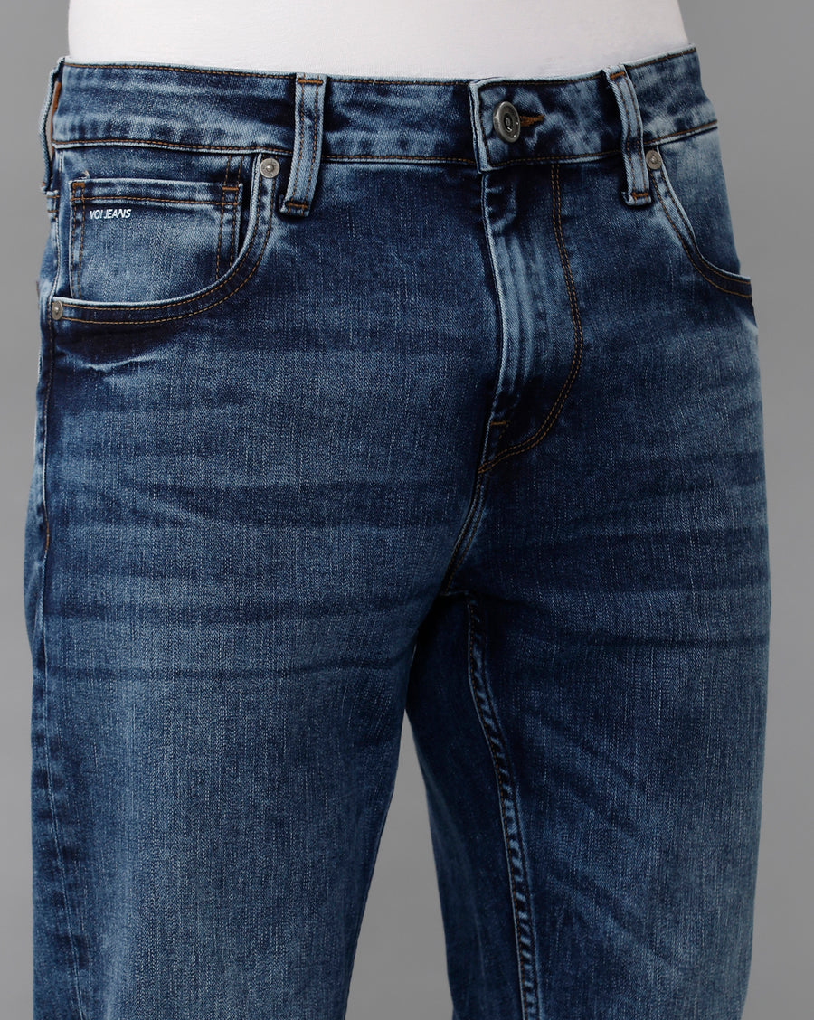 INDIGO TRACK CROPPED SKINNY FIT JEANS