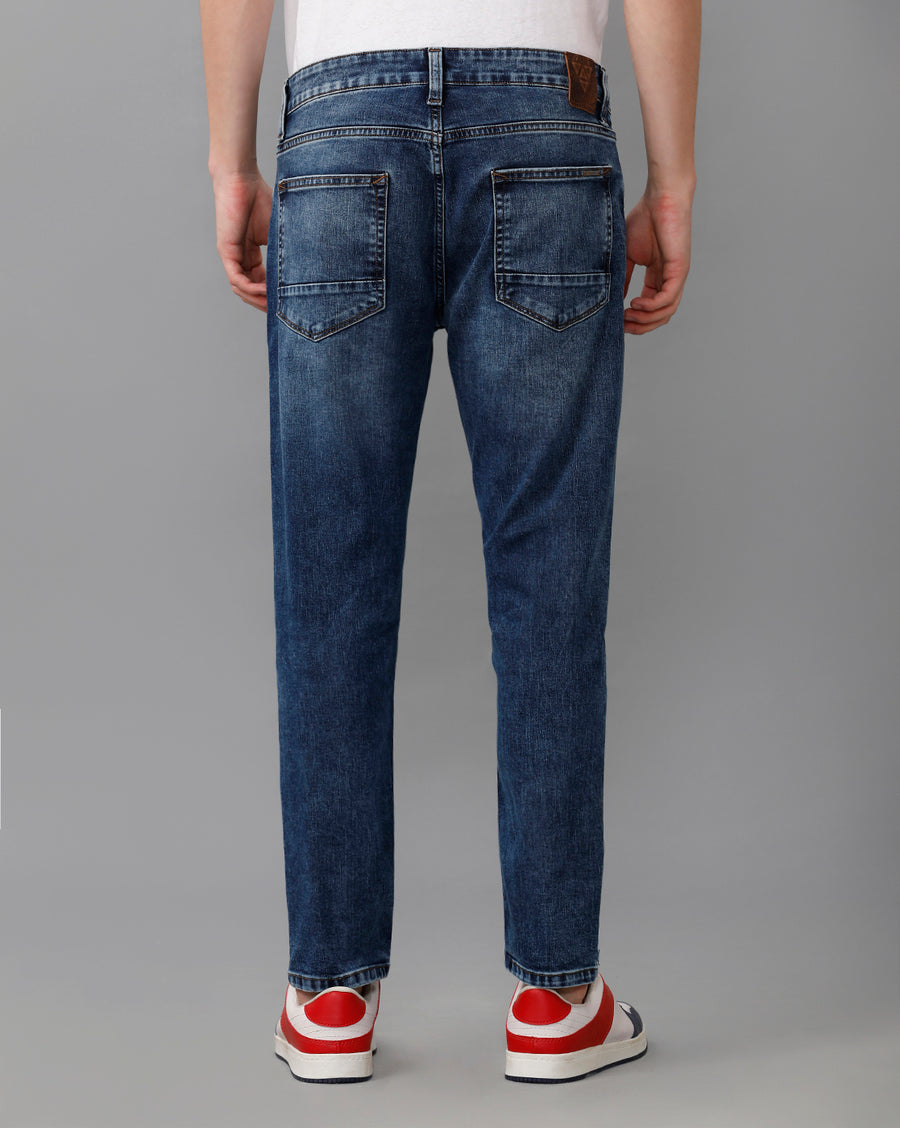 INDIGO TRACK CROPPED SKINNY FIT JEANS