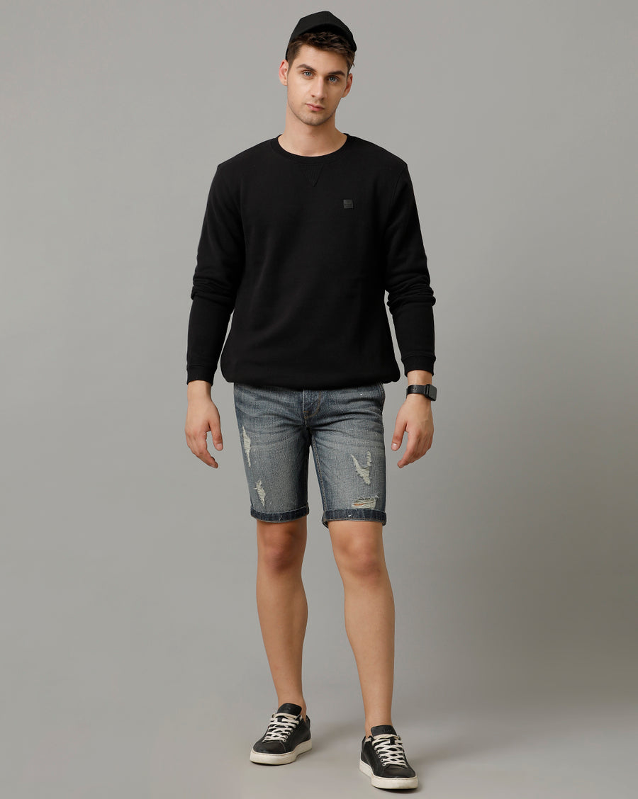 Mineral Black Regular Fit Sweat Shirt