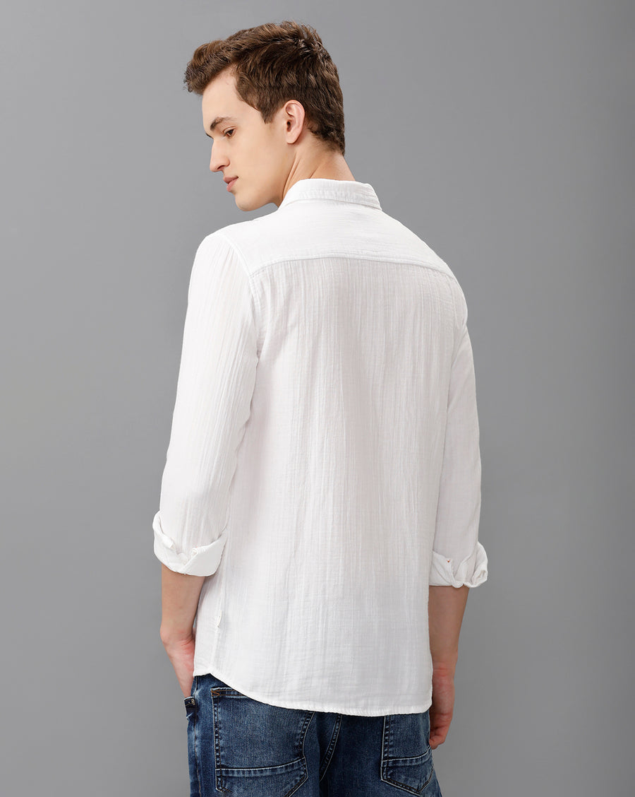 WHITE REGULAR FIT SHIRT