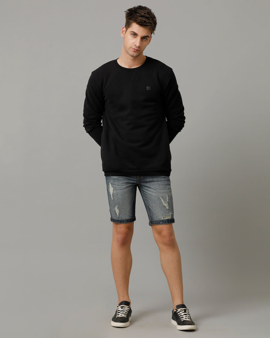 Mineral Black Regular Fit Sweat Shirt