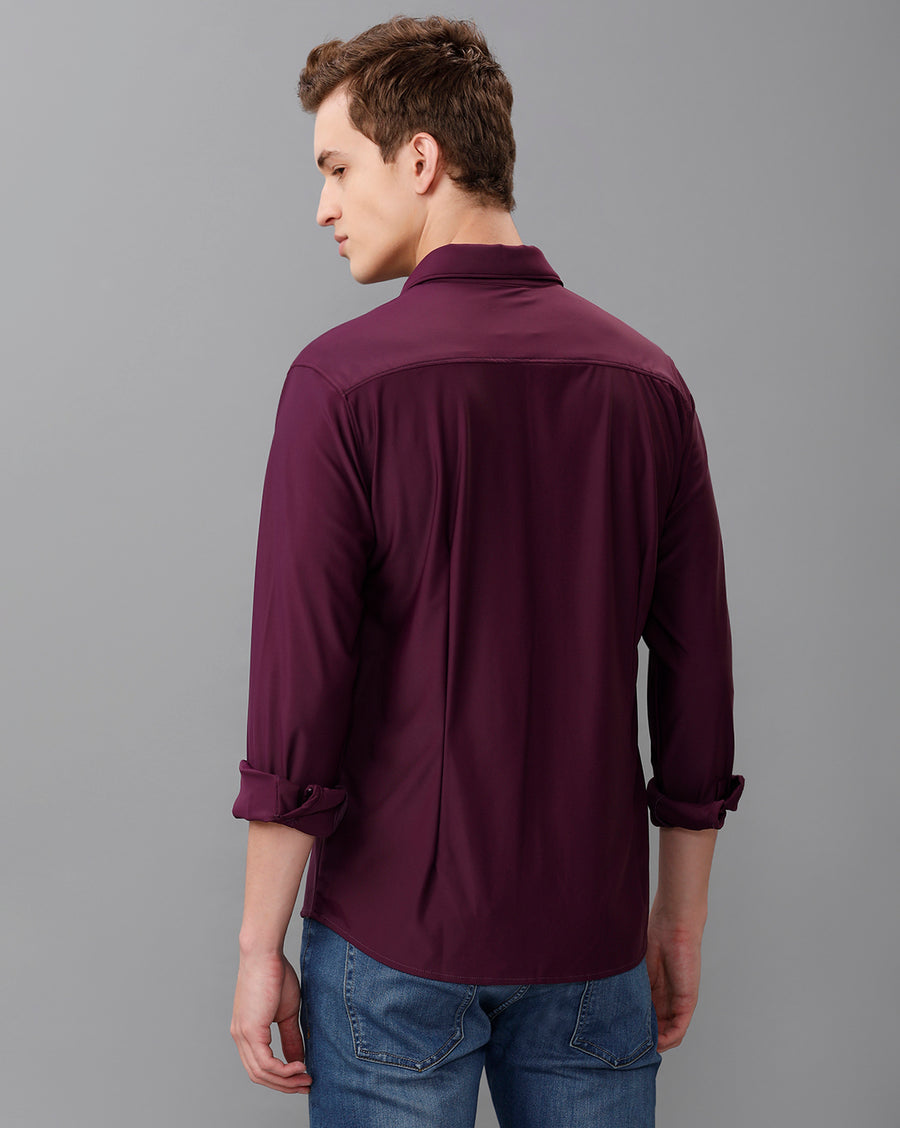 PLUM SLIM FIT KNIT SHIRT