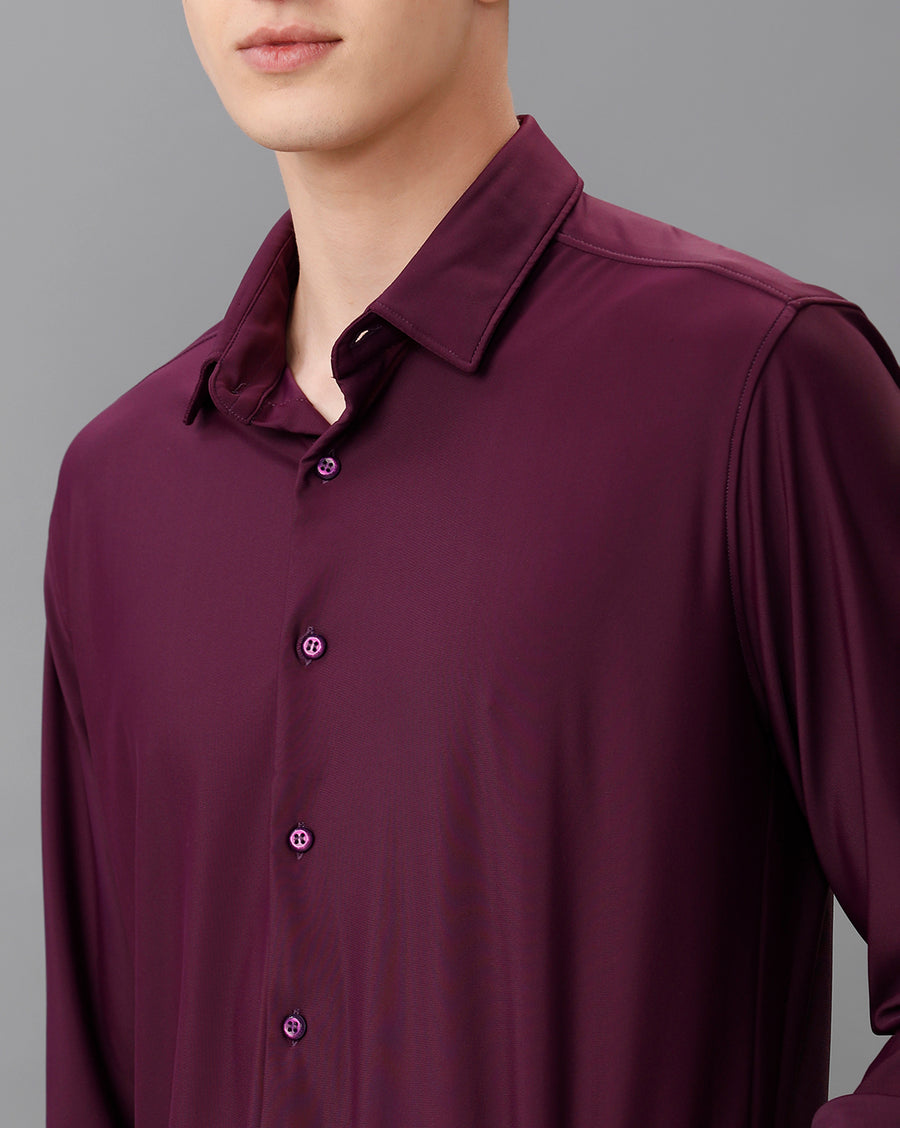 PLUM SLIM FIT KNIT SHIRT